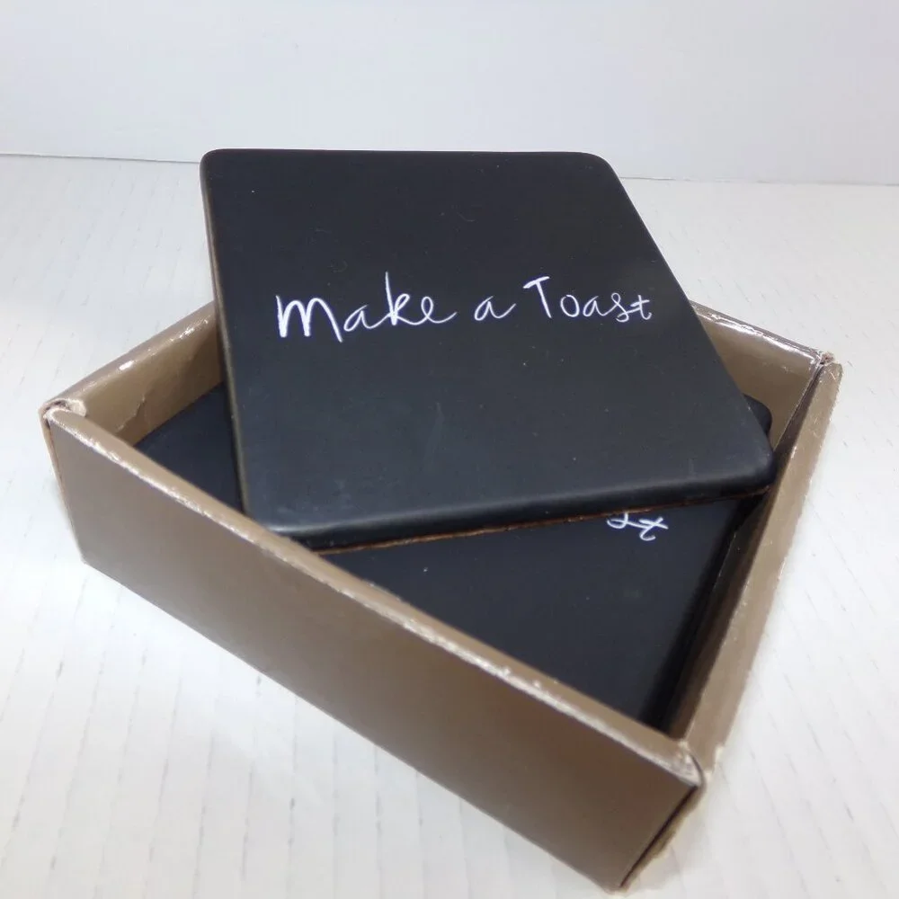 Pier 1 Imports Make A Toast Ceramic Set 4 Coaster Coffee Table